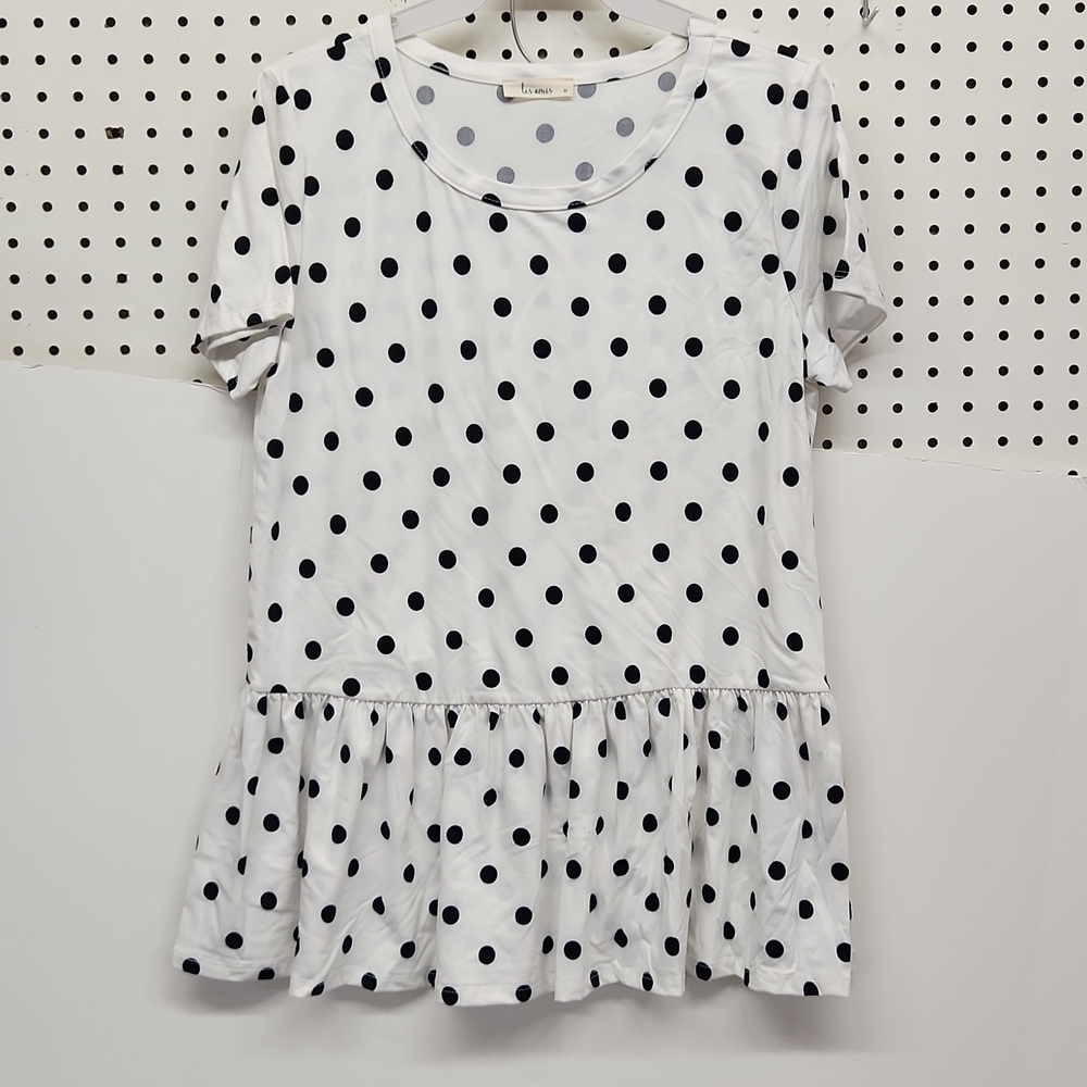 LES Amis size med polka dots top NWOT ruffle bottom